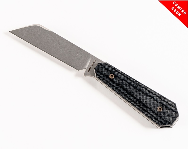 (Coming Soon) Jack Wolf FIXedc Fixed Blade Knife, S90V, Black Linen Micarta, Leather Sheath, MIDNI-FX-01-BLK-LIN-MIC